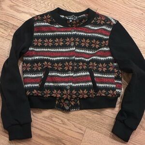 Ambiance Black and Red Patterned Jacket